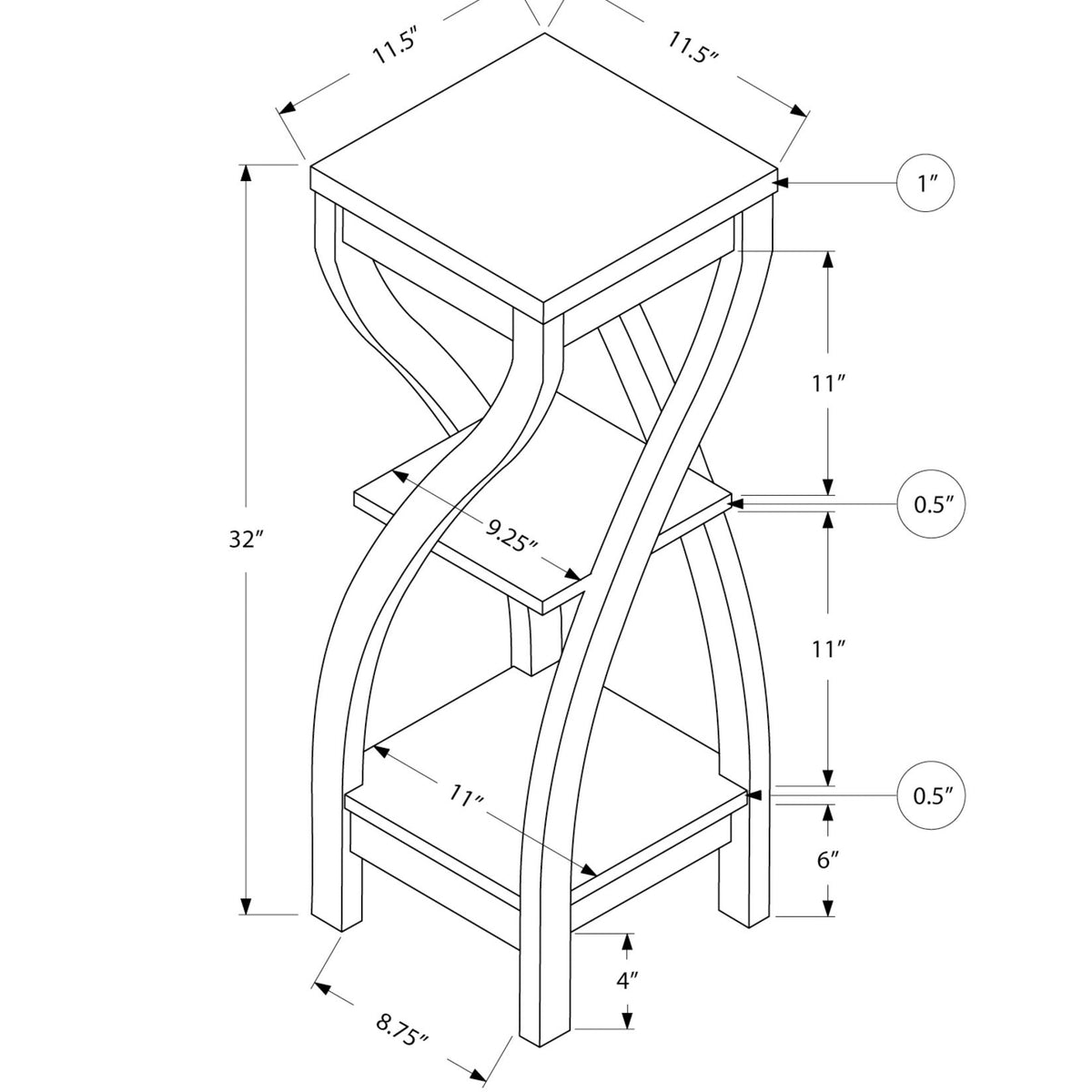 Accent Table Versatile Usage, Square, Contemporary & Modern