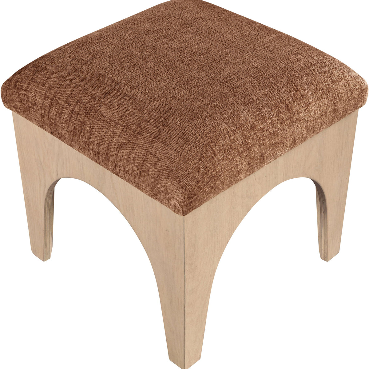 Lawson - Chenille Fabric Ottoman - Natural Base