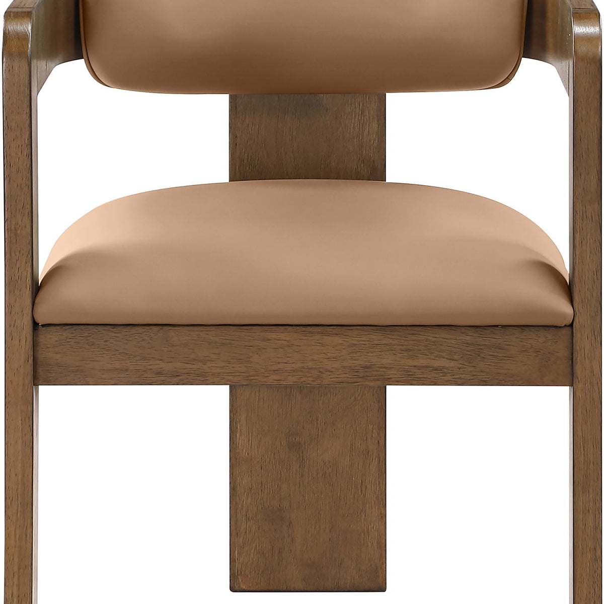Sacha - Vegan Leather Upholstered Dining Chair With Brown Base (Set of 2)