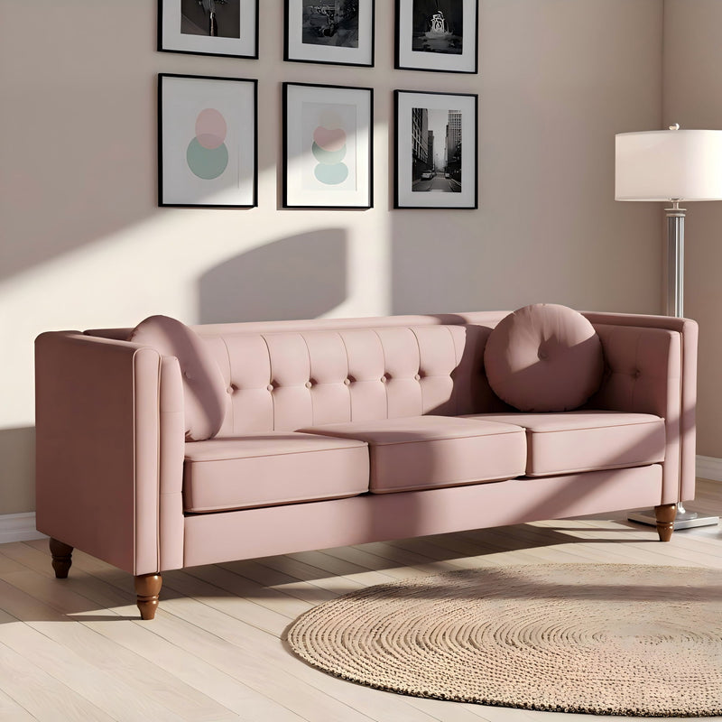 Chesterfield Sofa With Square Arms For Living Room