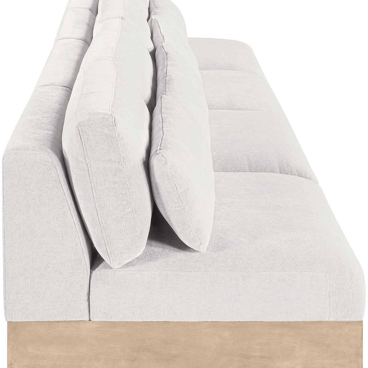 Turin - Chenille Fabric Upholstered Modular Sectional - White