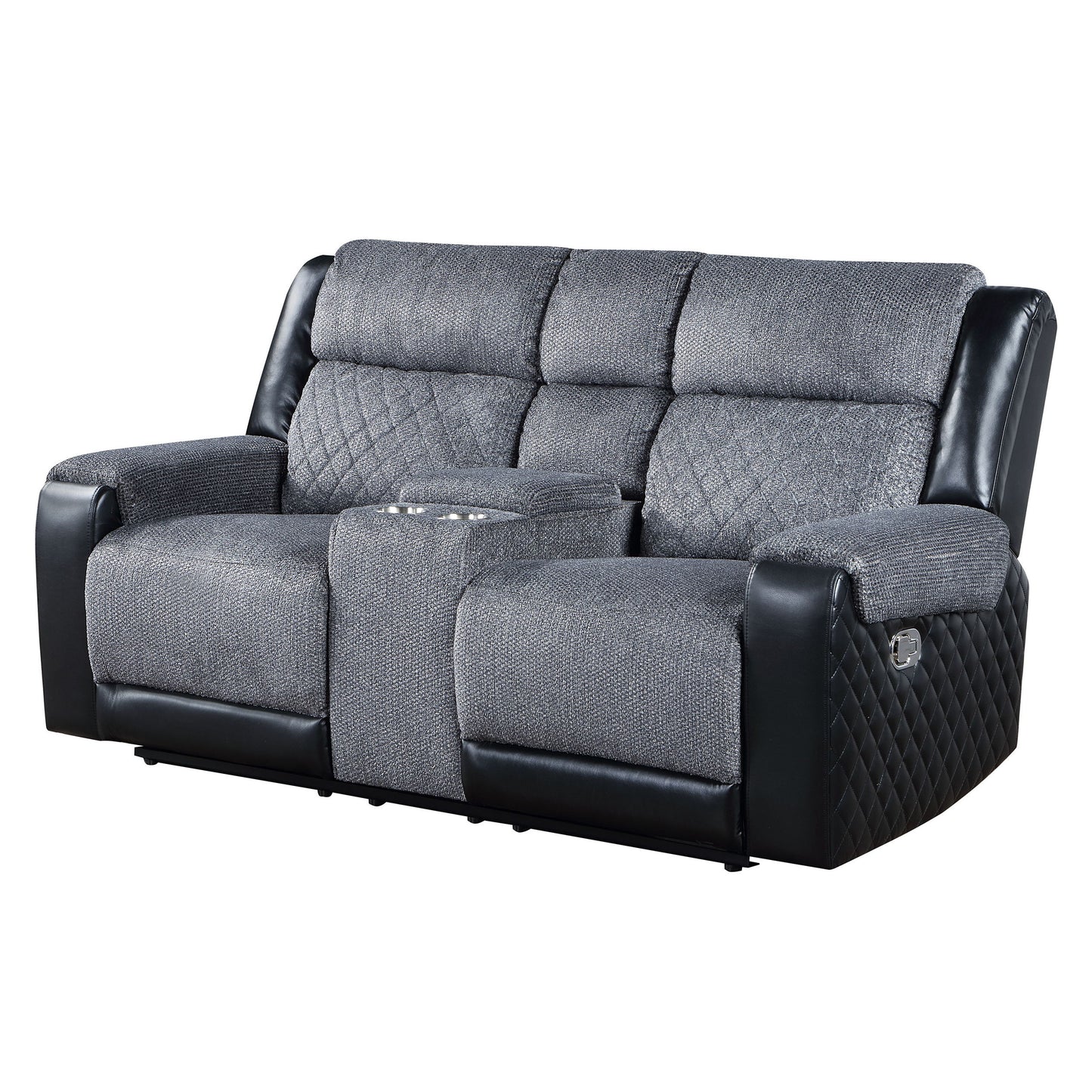 Alicia - Console Reclining Loveseat - Gray Black