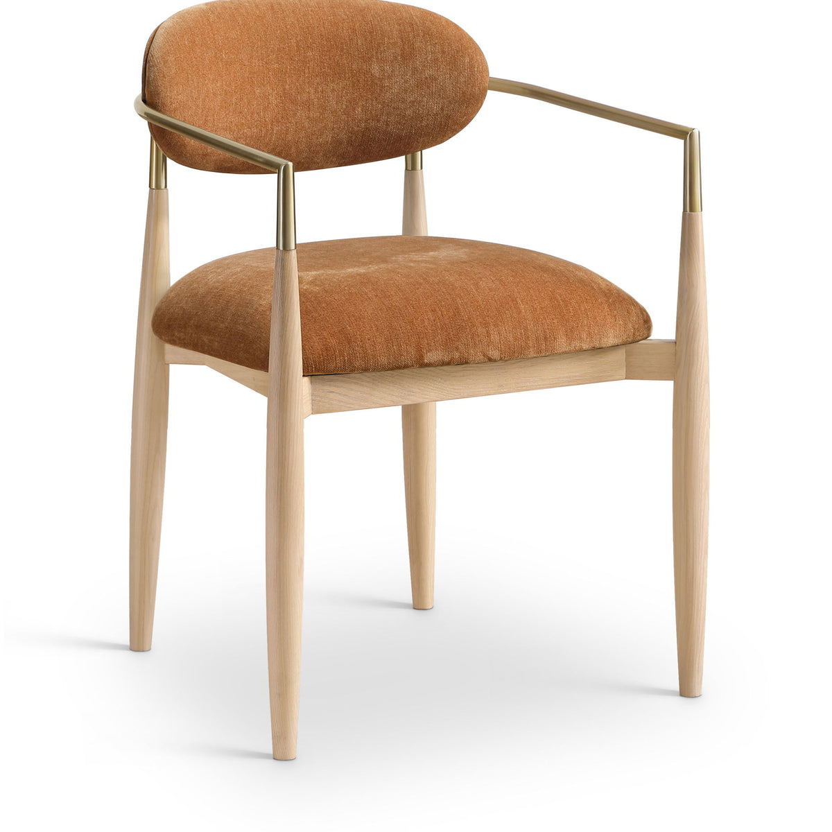 Riccio - Fabric Dining Arm Chair (Set of 2) - Natural Frame