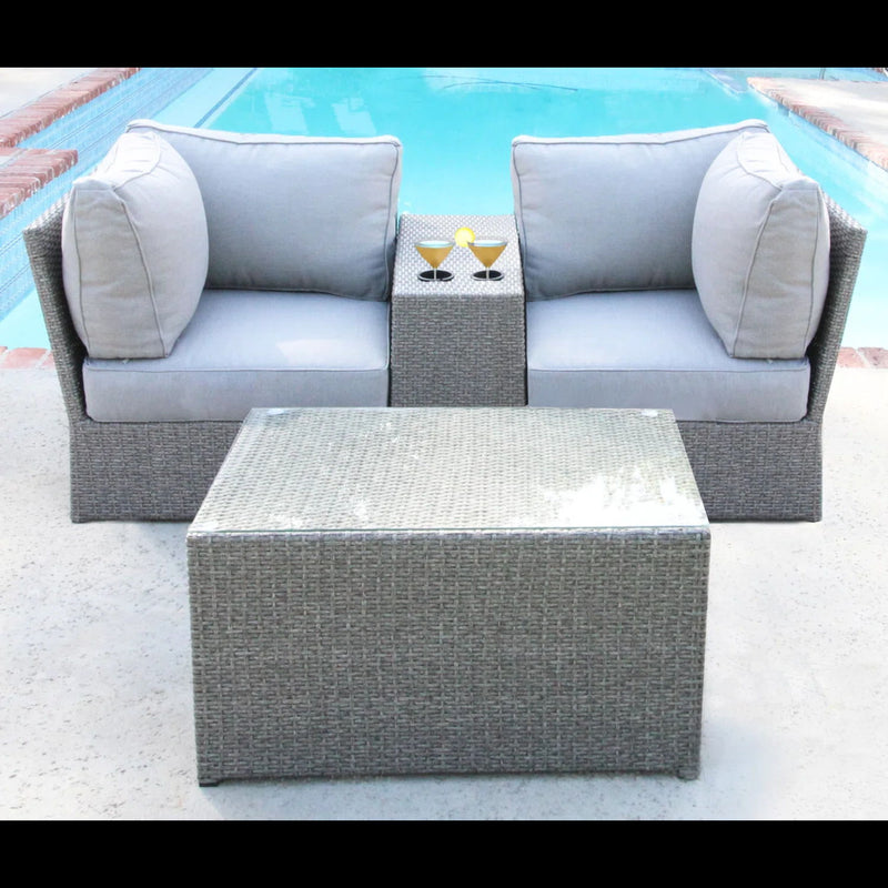 Comfortable Modern Patio Rattan Sectional Set With Cushions