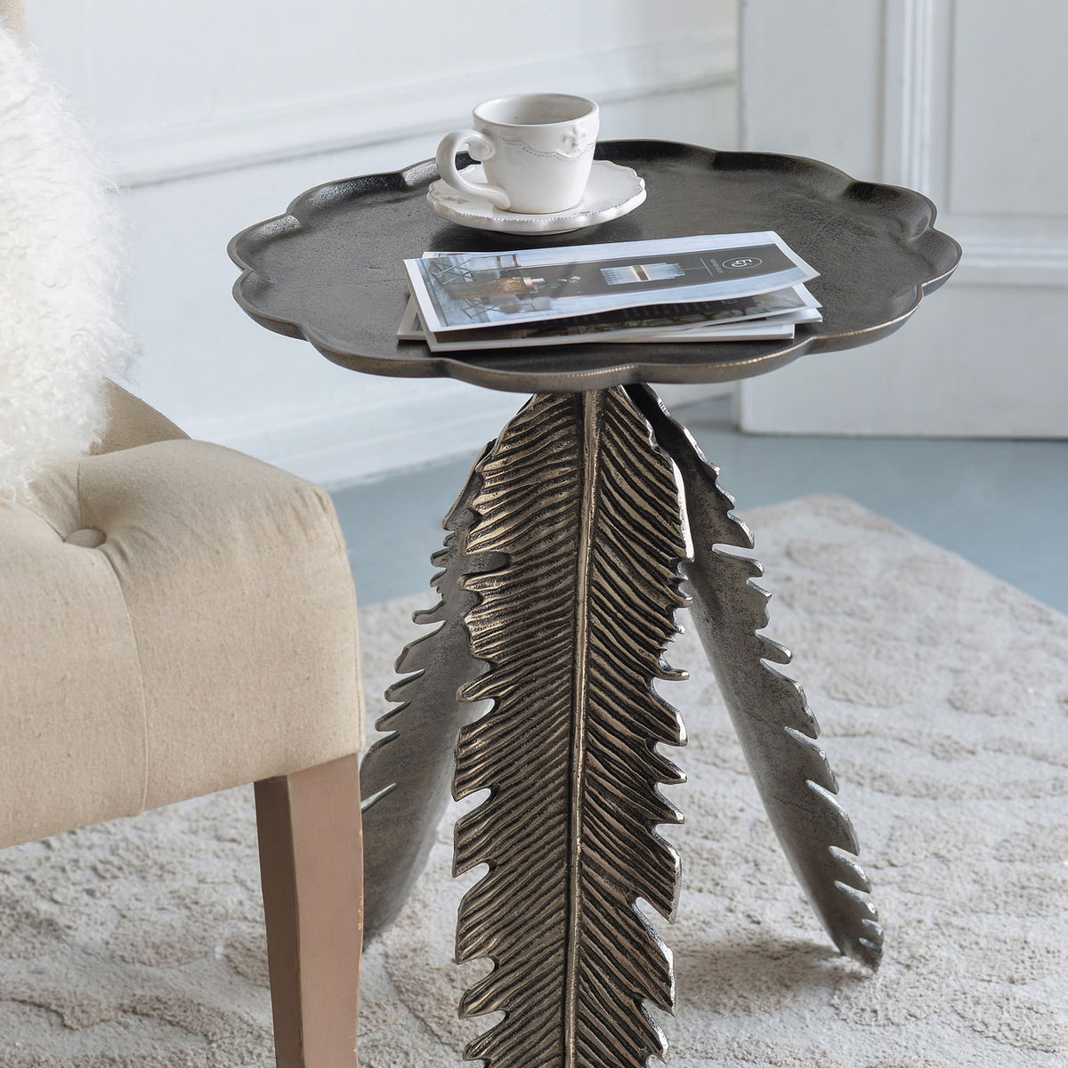 Leaf Side Table - Silver