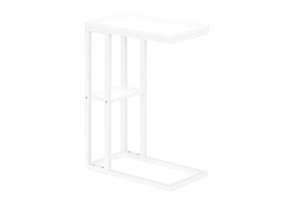 Accent Table, C - Shaped, Marble Look Contemporary & Modern Convenient Design