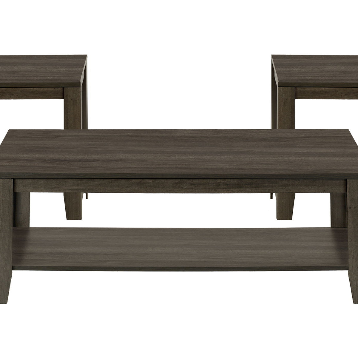 Table Set, Coffee, End, Side, Accent, Living Room, Transitional (Set of 3) - Oak