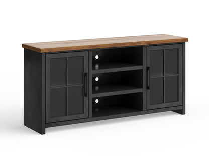 Essex - TV Stand Console For TVs Up To 80" - Black, Whiskey