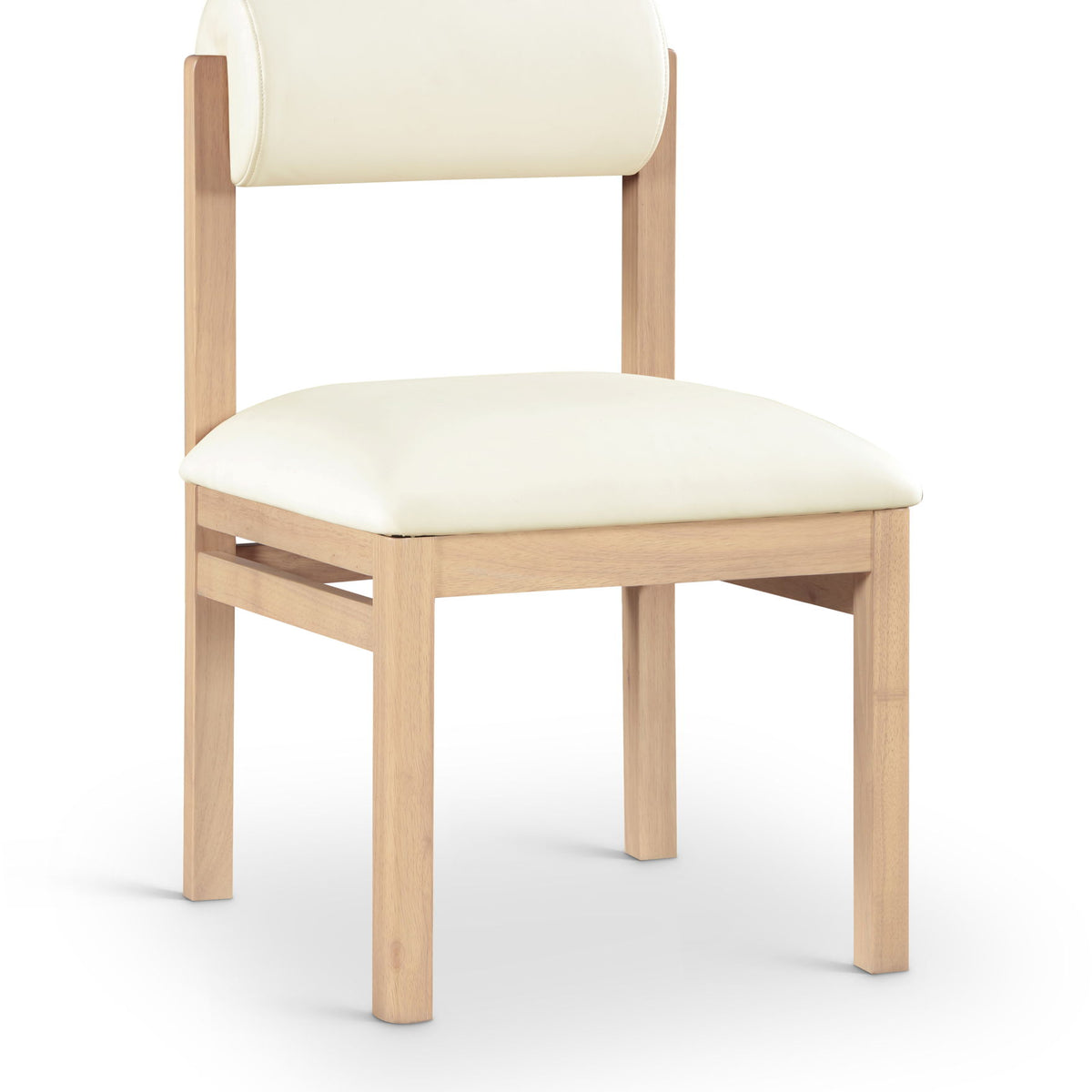 Roundhill - Faux Leather Dining Chair (Set of 2) - Natural Frame