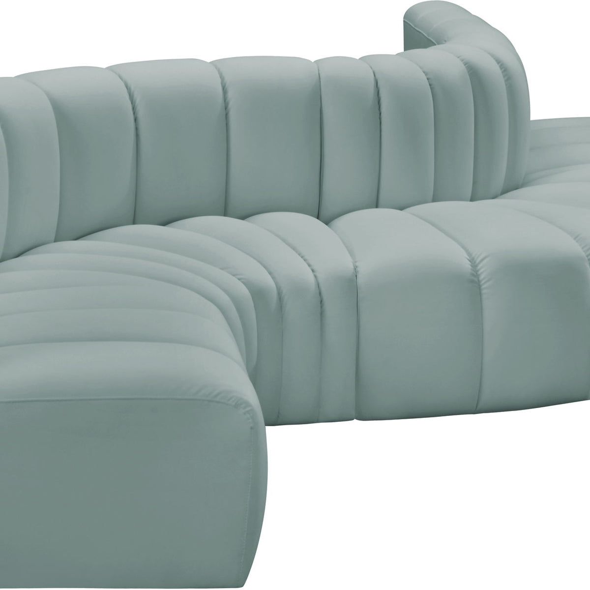 Arc - Faux Leather 6 Piece Curved Modular Sofa