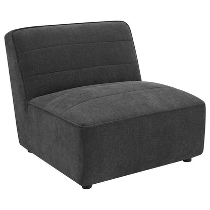 Sunny - Upholstered Armless Chair - Dark Charcoal