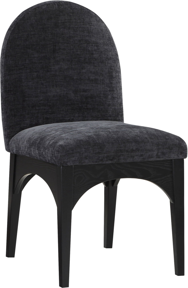 Waldorf - Chenille Dining Side Chair With Black Legs