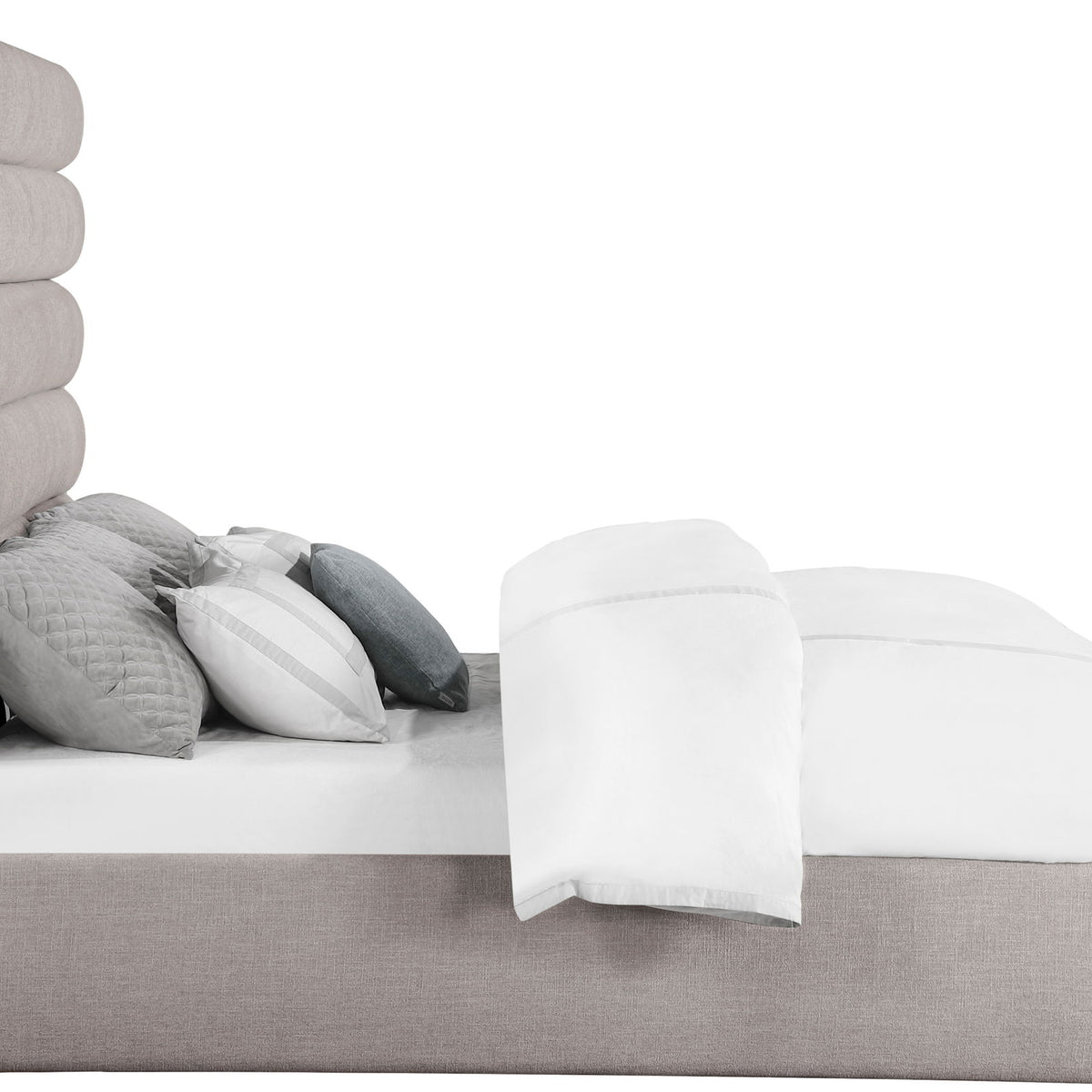 Adam - Linen Fabric Bed With 70.5" Headboard