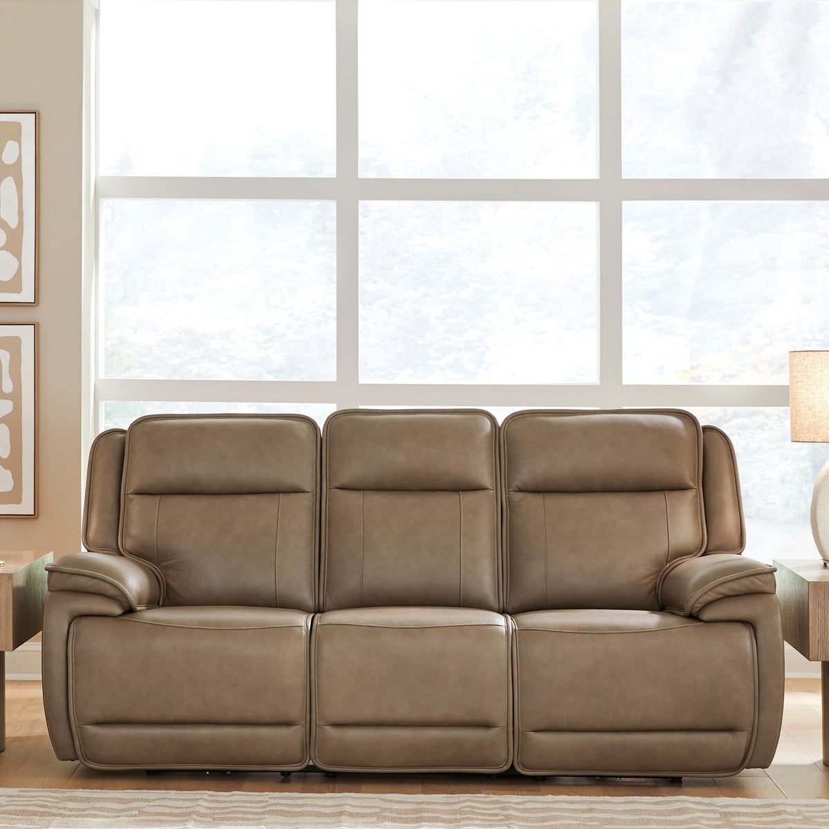 Glencroft - Power Reclining Sofa With Adjustable Headrest - Sahara