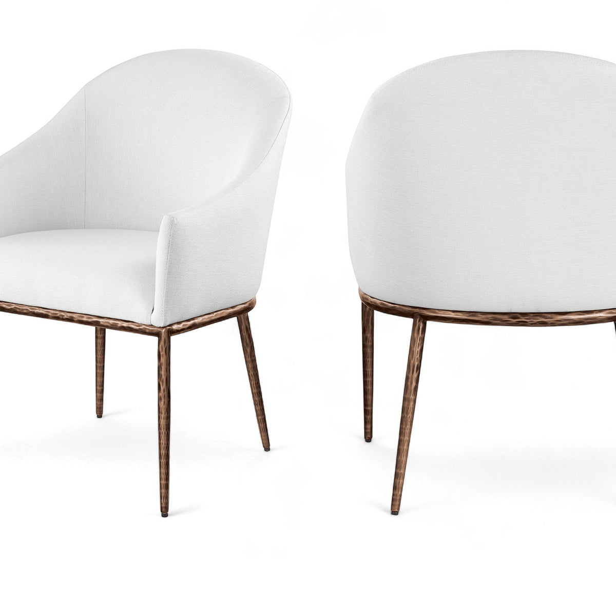 Ferro - Upholstered Dining Arm Chair With Brushed Bronze Legs