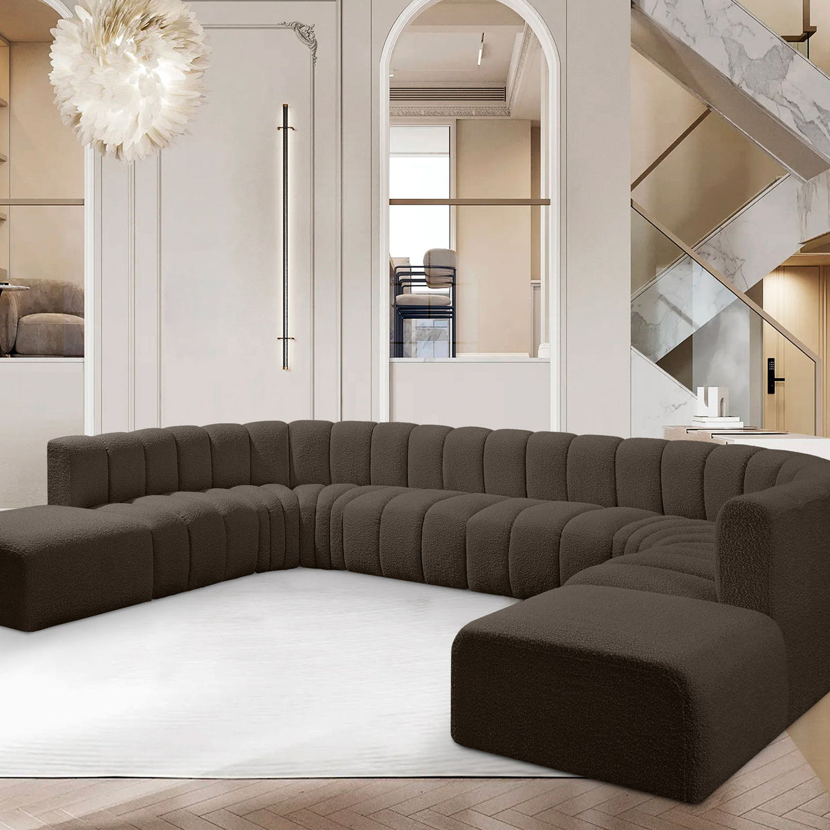 Arc - Boucle Fabric Modular Sectional