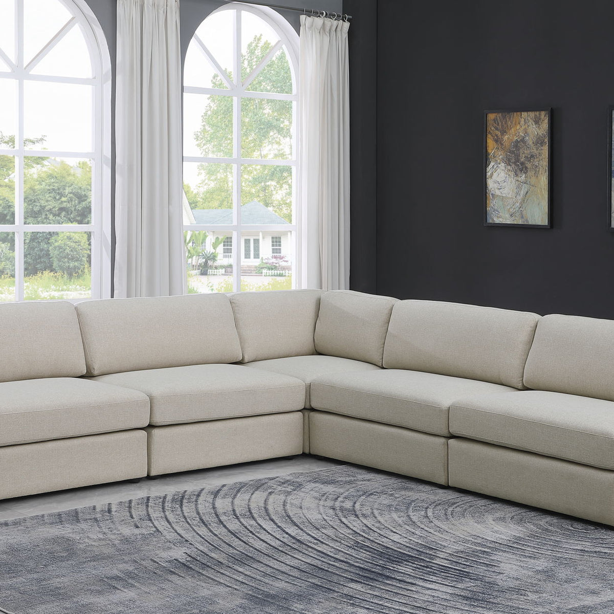 Beckham - 5 Piece Modular Corner Armless Sectional