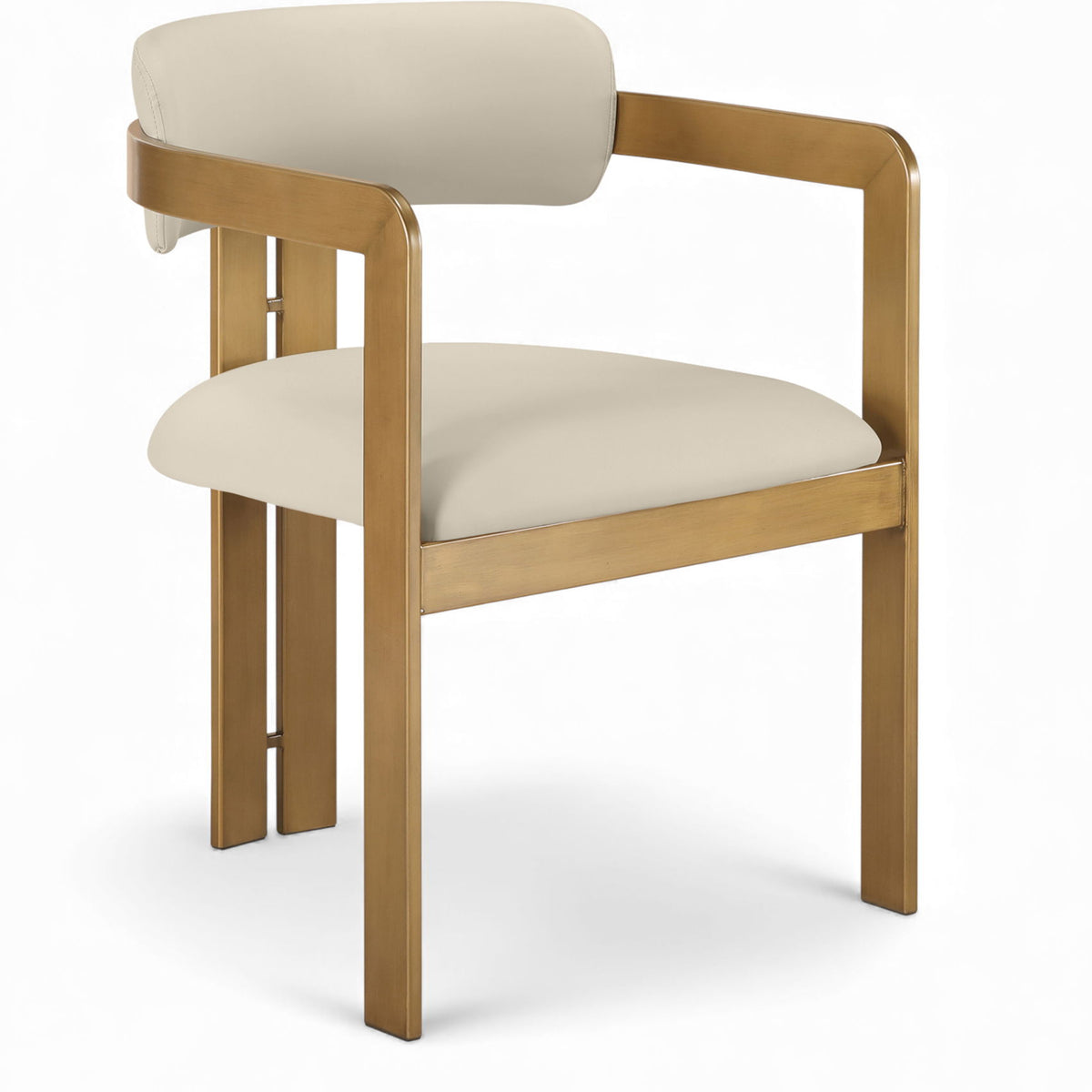 Aurum - Vegan Leather Upholstered Dining Chair With Brushed Brass Base (Set of 2)