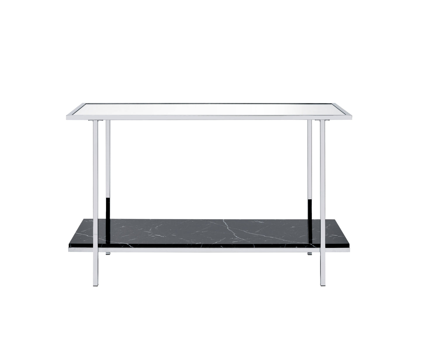 Angwin - Mirrored Faux Marble Console Table - Multi