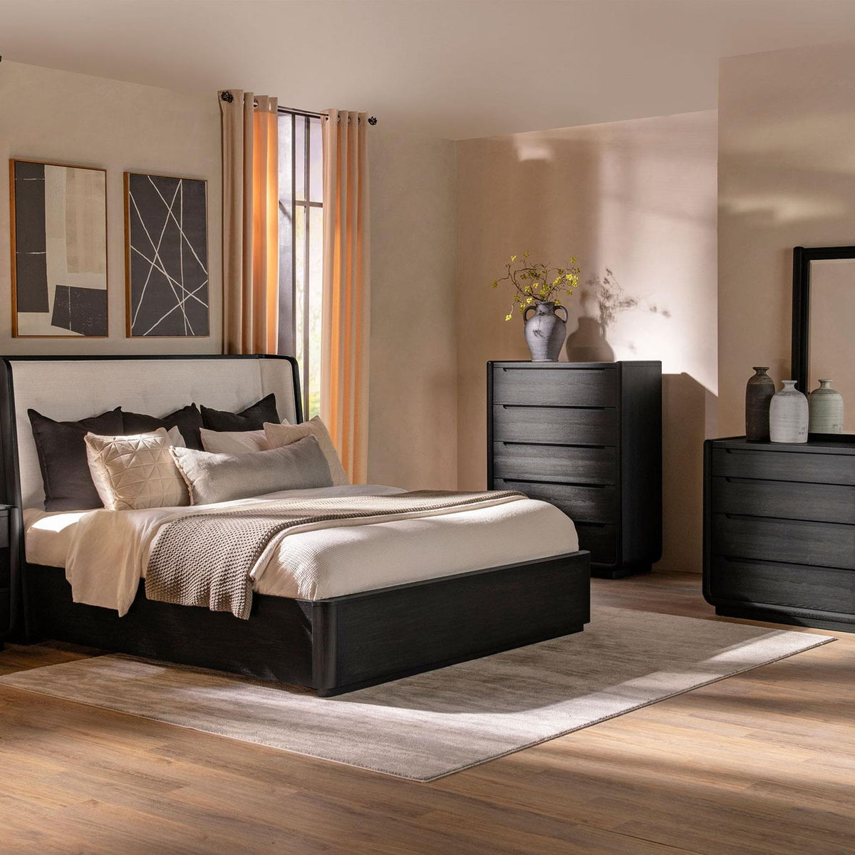 Leandro 5-piece Eastern King Bedroom Set Burnished Black