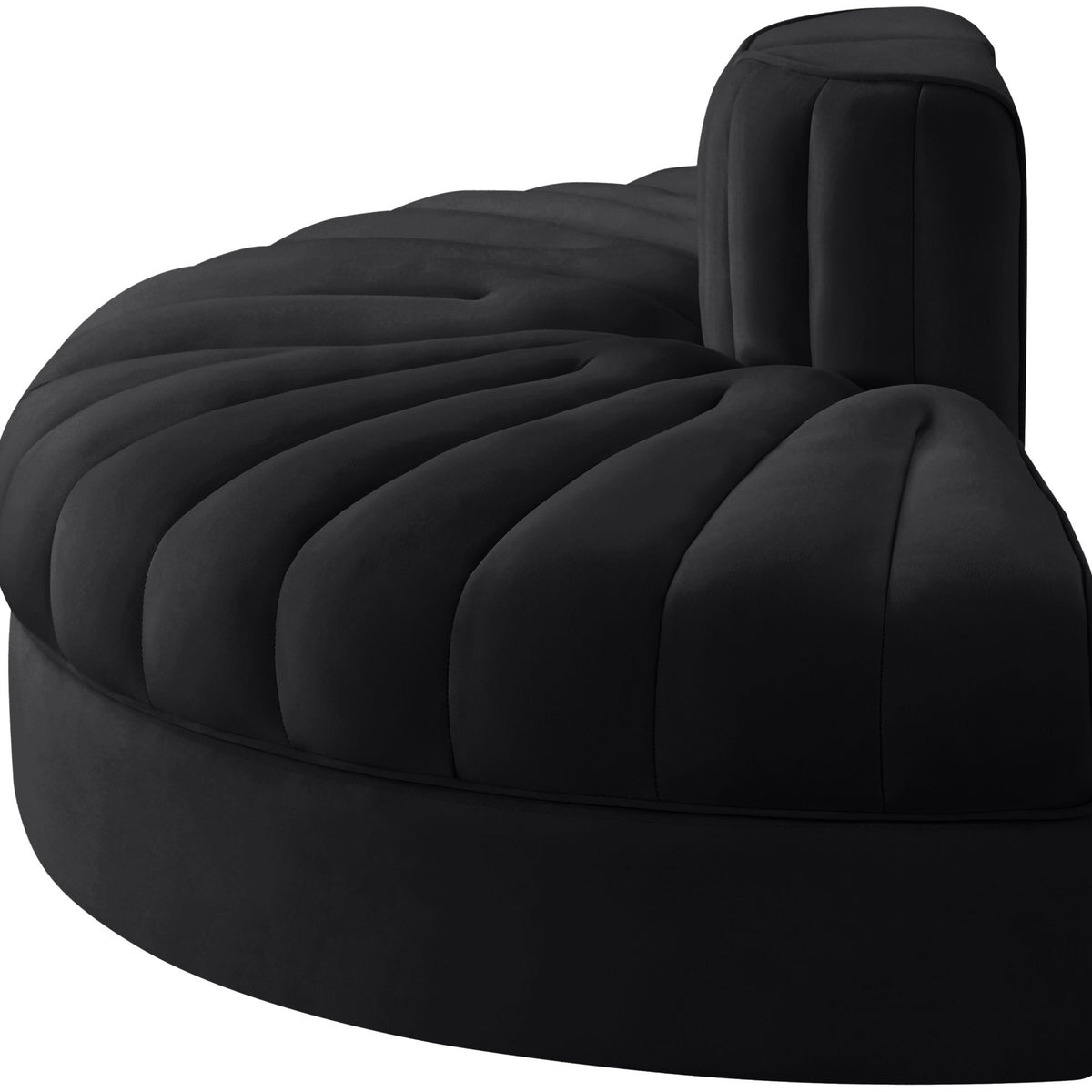 Rummi - Velvet Performance Fabric Upholstered 2 Piece  Rounded Modular Loveseat