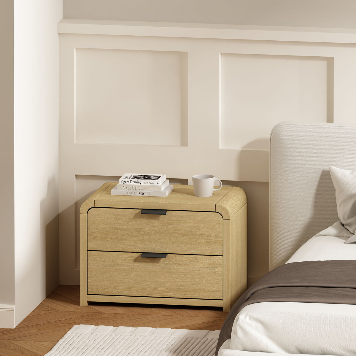 Manhattan Grace - Nightstand With Black Handles