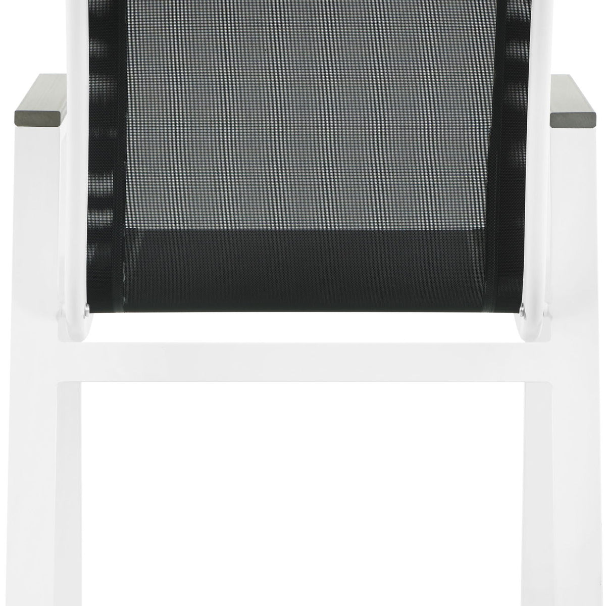 Nizuc - Outdoor Patio Dining Arm Chair With White Frame And Gray Arms (Set of 2)