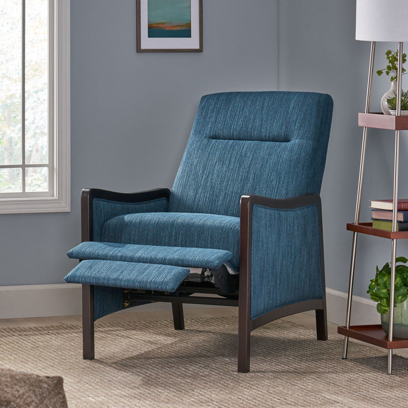 Drury - Contemporary Fabric Upholstered Pushback Recliner