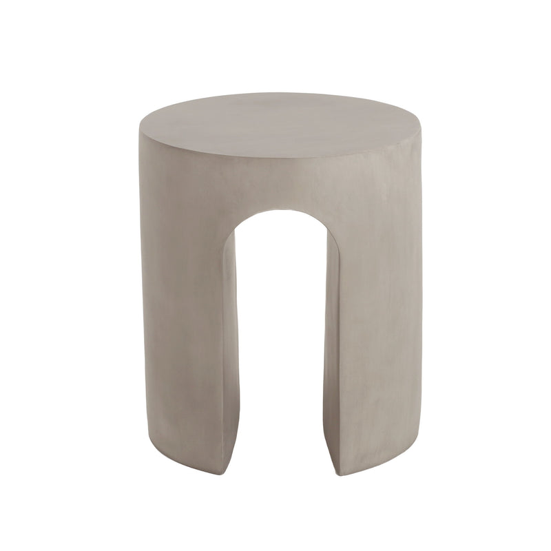 Outdoor Round With U Shape Side Table - Light Gray
