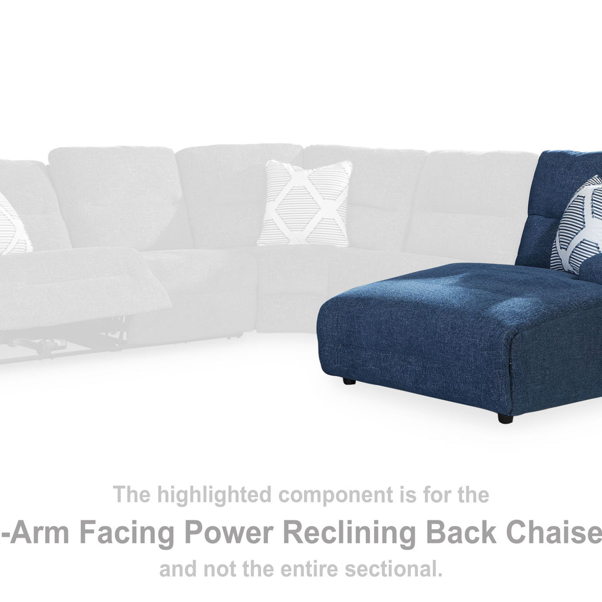 Acklen Place - Raf Power Reclining Back Chaise - Navy