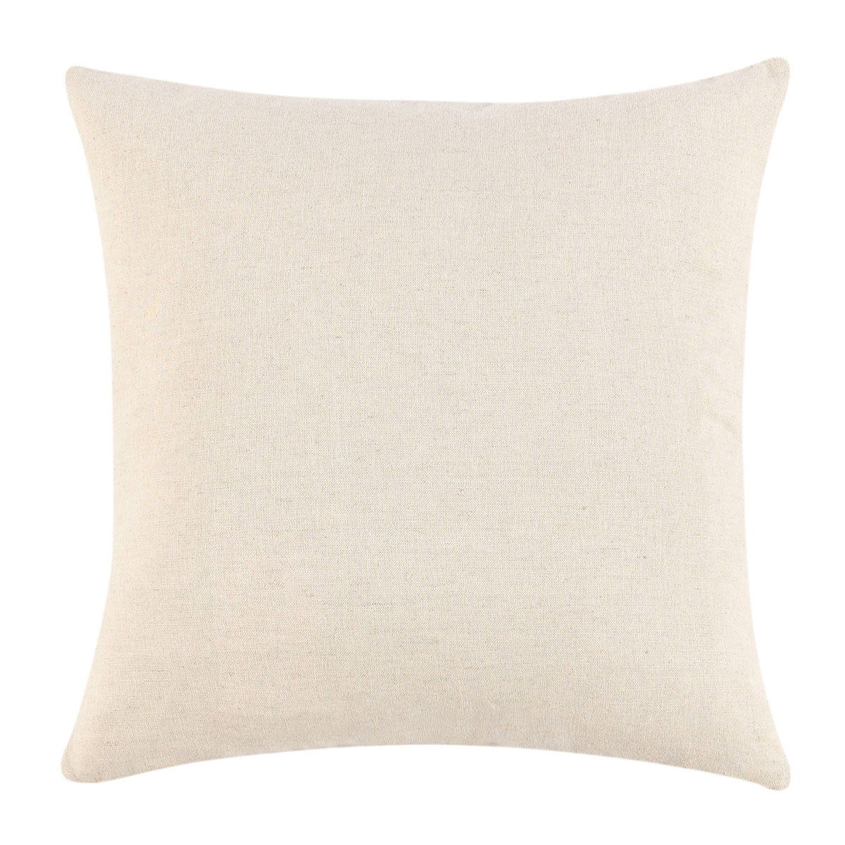 Square woven bassinet pillow in light beige, smooth front face