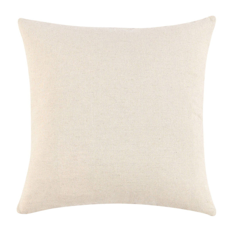 Square woven bassinet pillow in light beige, smooth front face