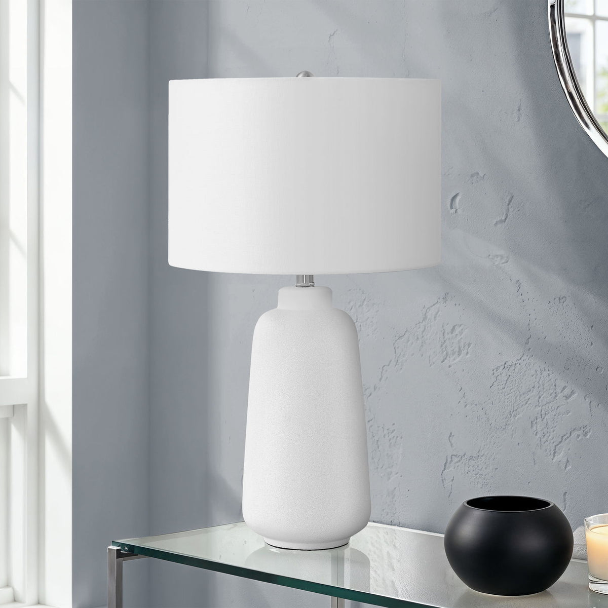 Lighting, Table Lamp, Ceramic, Modern - Cream