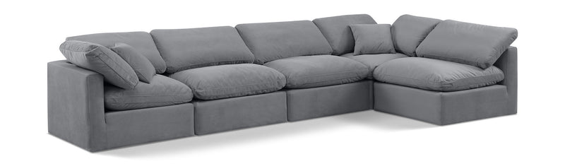 Indulge - Velvet 5 Piece Modular Sectional