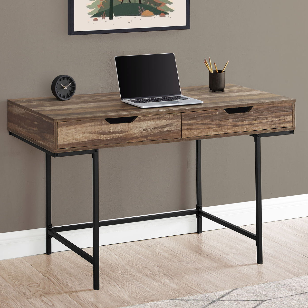 Computer Desk For Home Office, Laptop, Storage Drawers, Contemporary & Modern