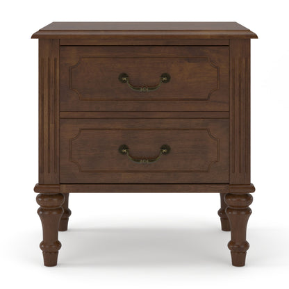 Fluted Nightstand With 2 Drawers, Bedside Table