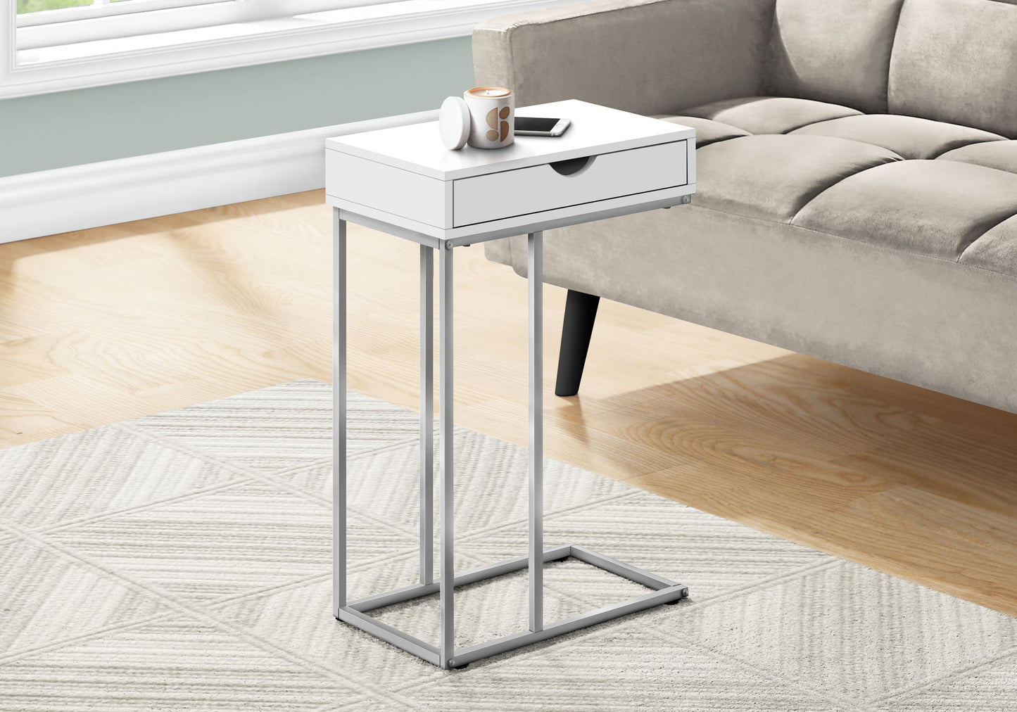 Accent Table, C - Shaped Contemporary & Modern Design