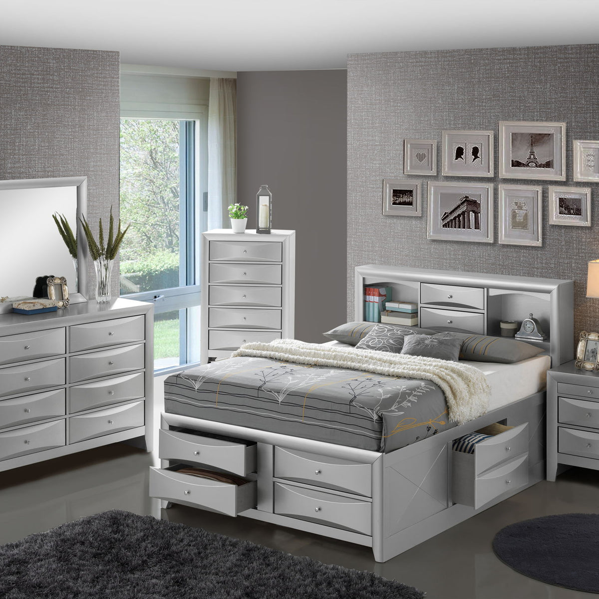 Marilla - Storage Bed With Bookcase Headboard
