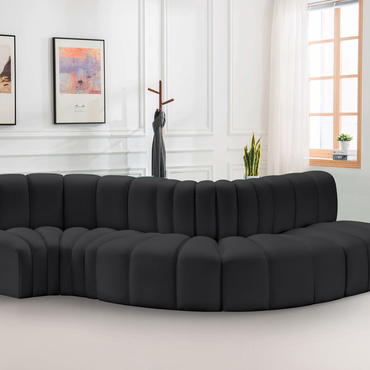 Arc - Faux Leather 5 Piece Modular Sofa