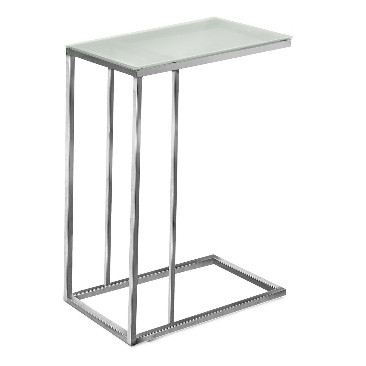 Accent Table, C - Shaped, Tempered Glass, Stylish Design Contemporary & Modern
