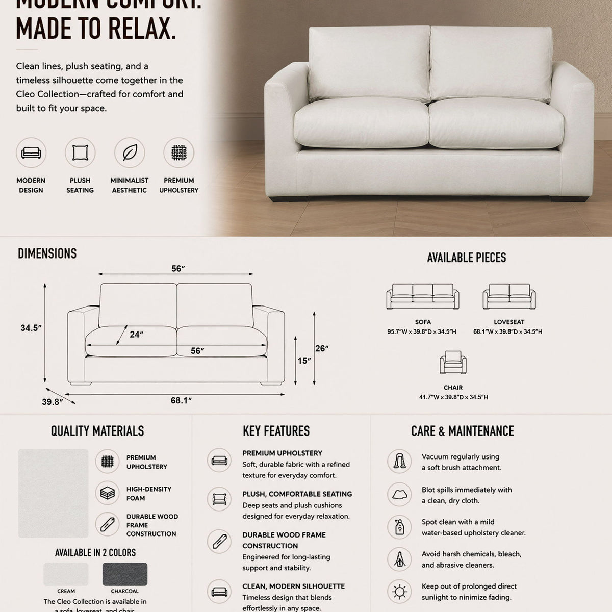 Manhattan Cleo - Upholstered Loveseat