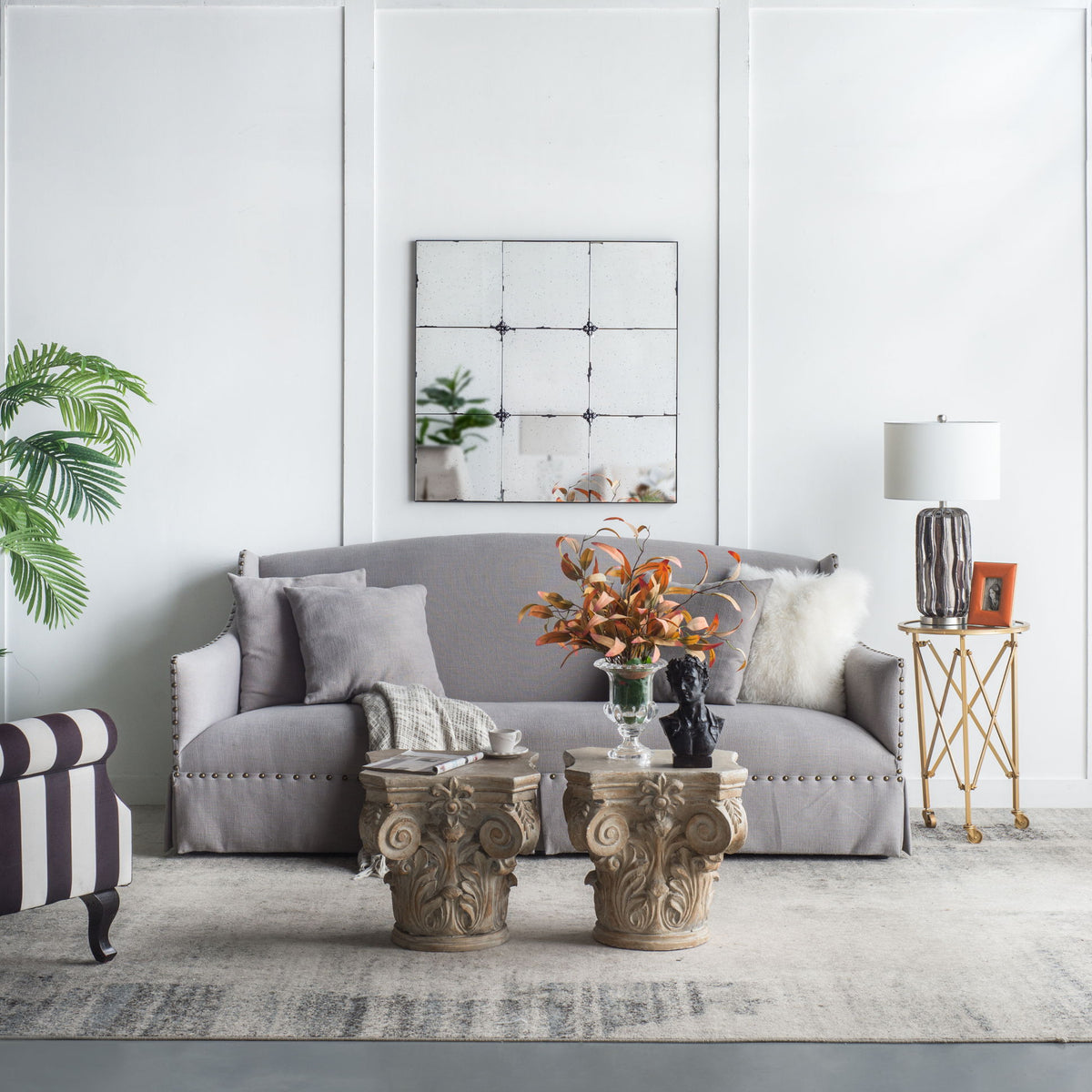 Traditional Decor Style Antique Glass Panel Mirror, Wall Mirror For Bathroom Entryway Console Lean Against Wall