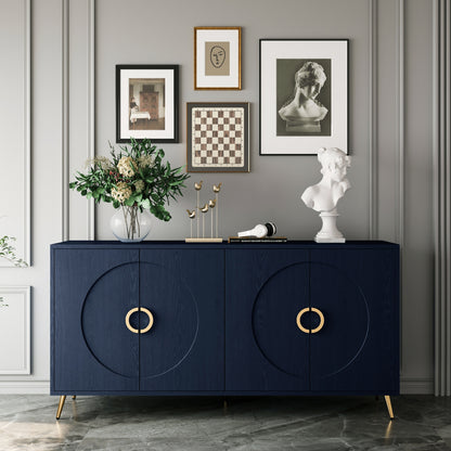 Accent Cabinet Solid Wood Veneer Blue