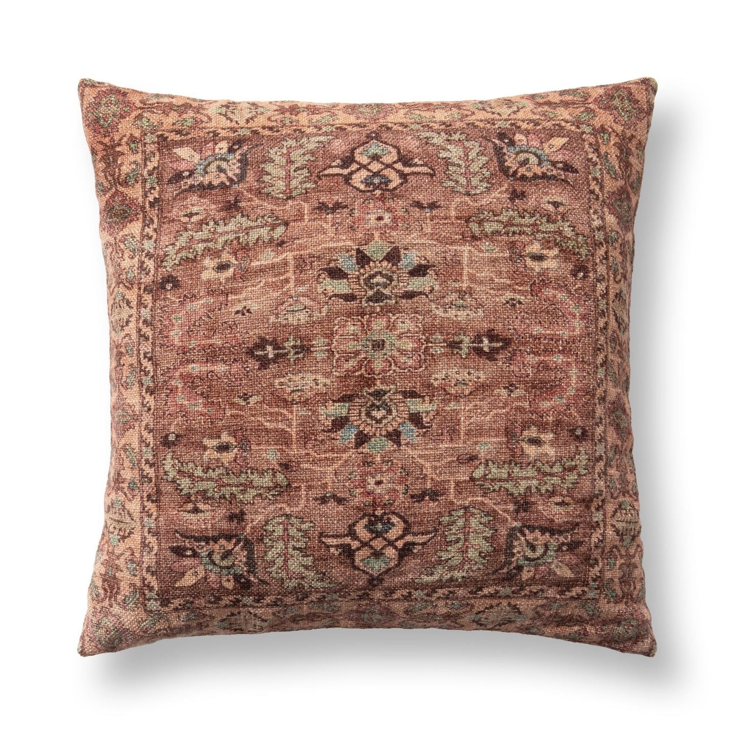 Transcendence - 22" x 22" Medley Pillow - Multi / Olive Green
