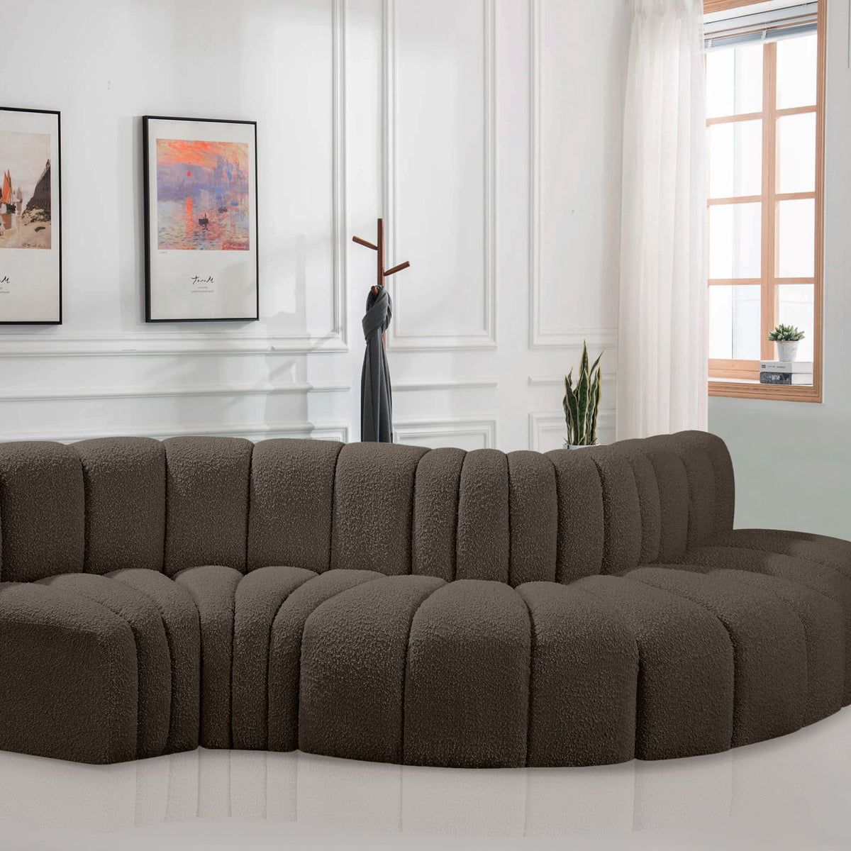 Arc - Boucle Fabric 5 Piece Modular Sofa