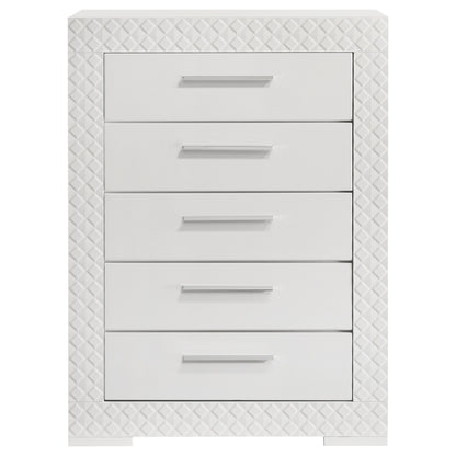 Ives - 5-Drawer Bedroom Chest Of Drawers - White High Gloss