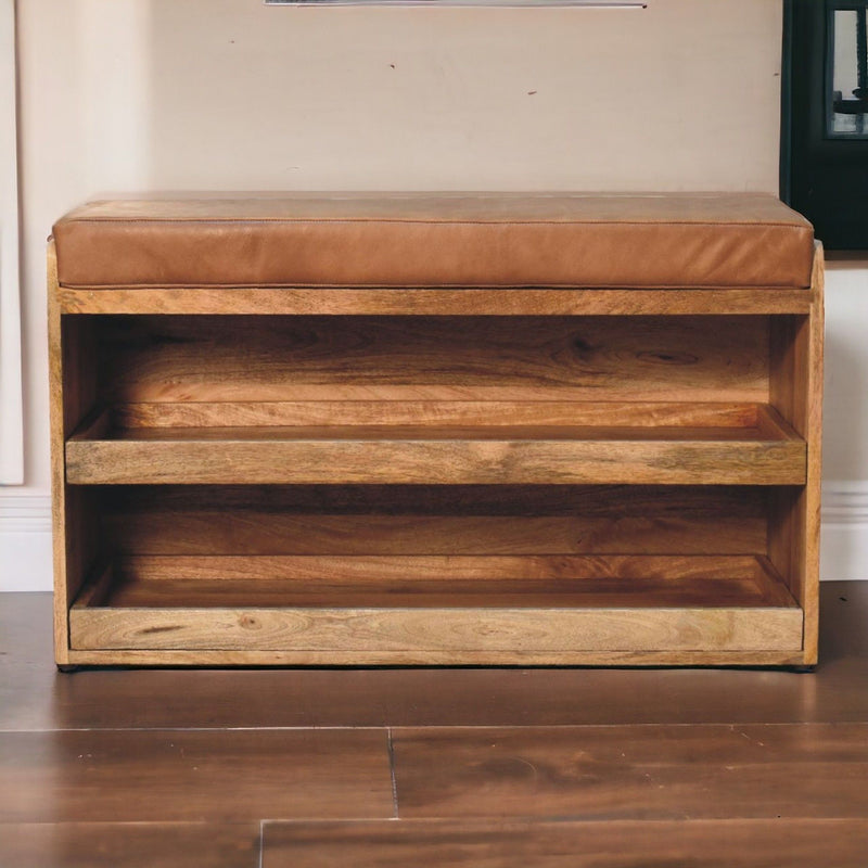 Buffalo - Hide Pull Out Shoe Storage Bench