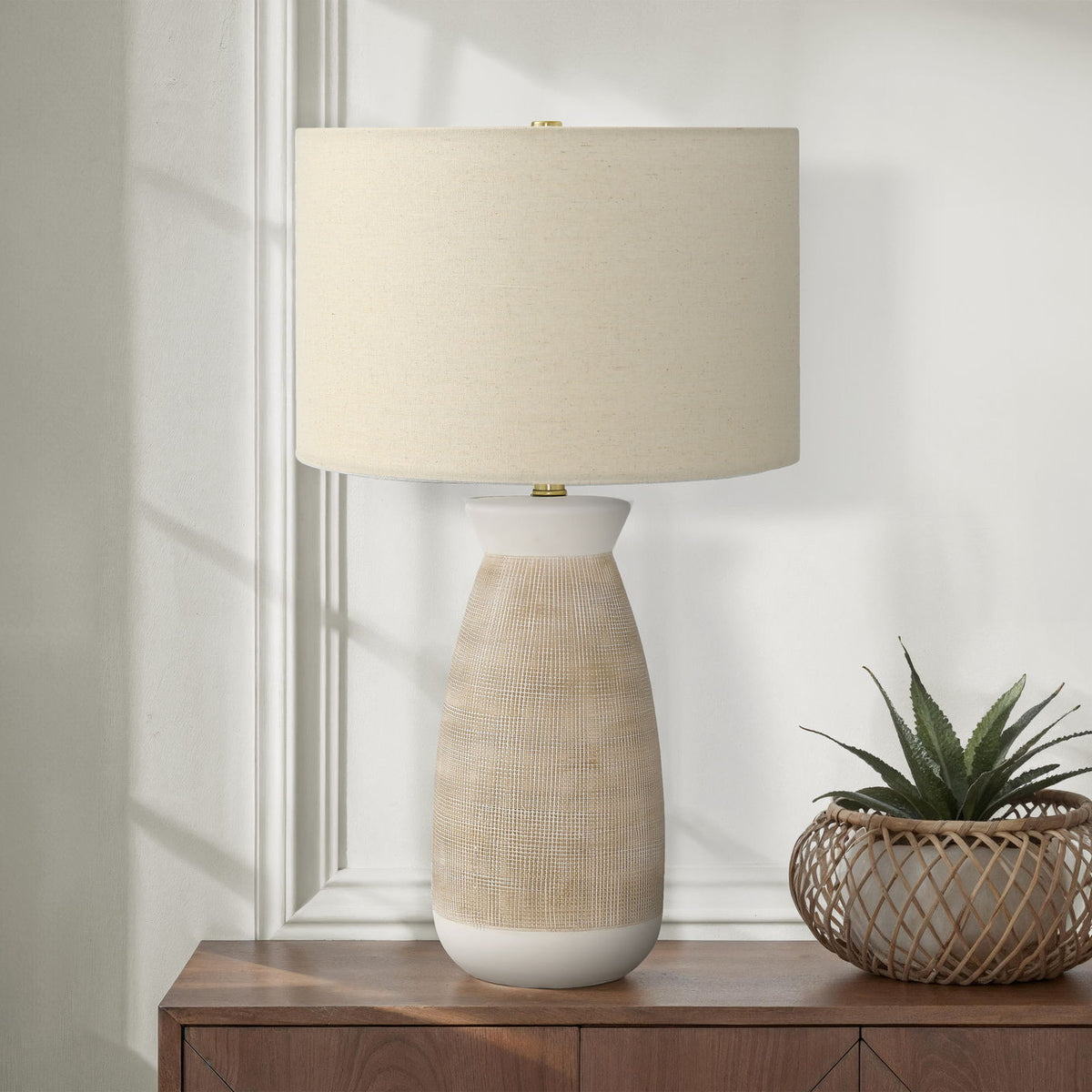 Lighting, Table Lamp, Ceramic, Resin, Contemporary - Cream