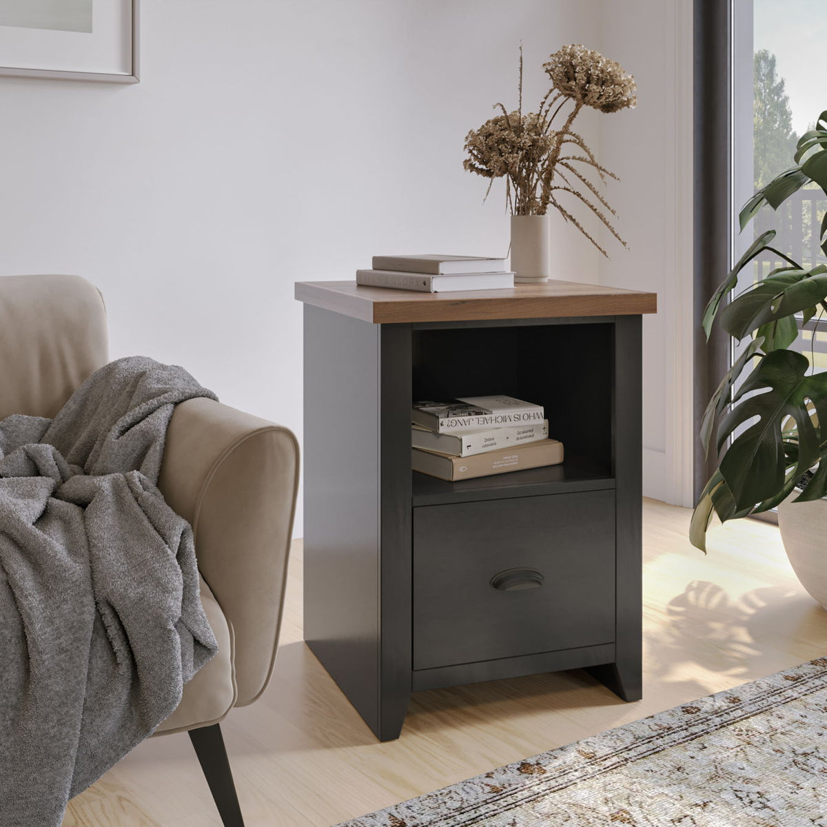 Essex - Drawer File - Black, Whiskey