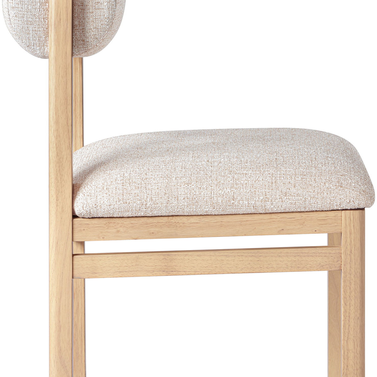 Roundhill - Fabric Dining Chair (Set of 2) - Natural Frame